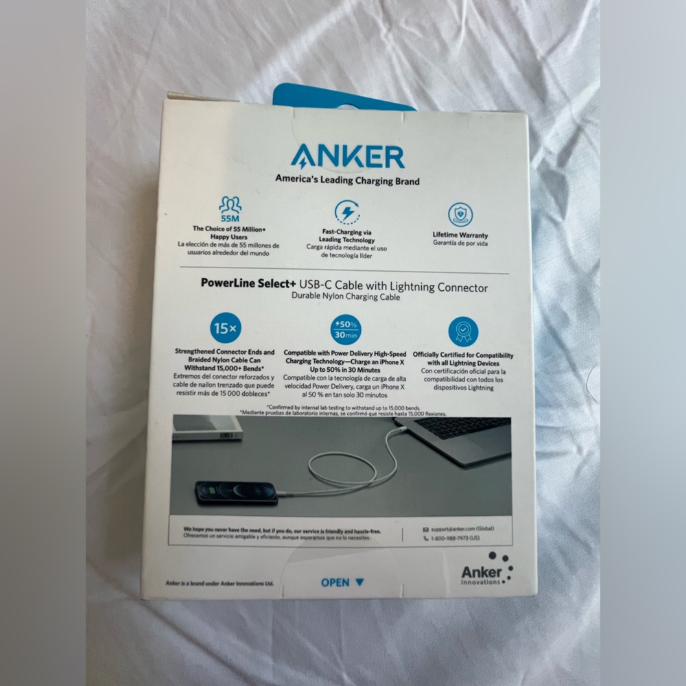 Anker White Powerline Select+ USB-C to Lightning Connector